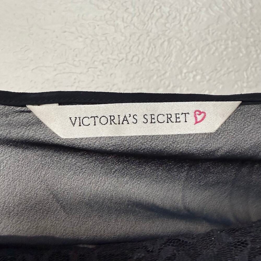 Victoria's Secret Vintage 1996 Black Lace Sheer Nightgown Slip Dress Medium - Picture 5 of 7